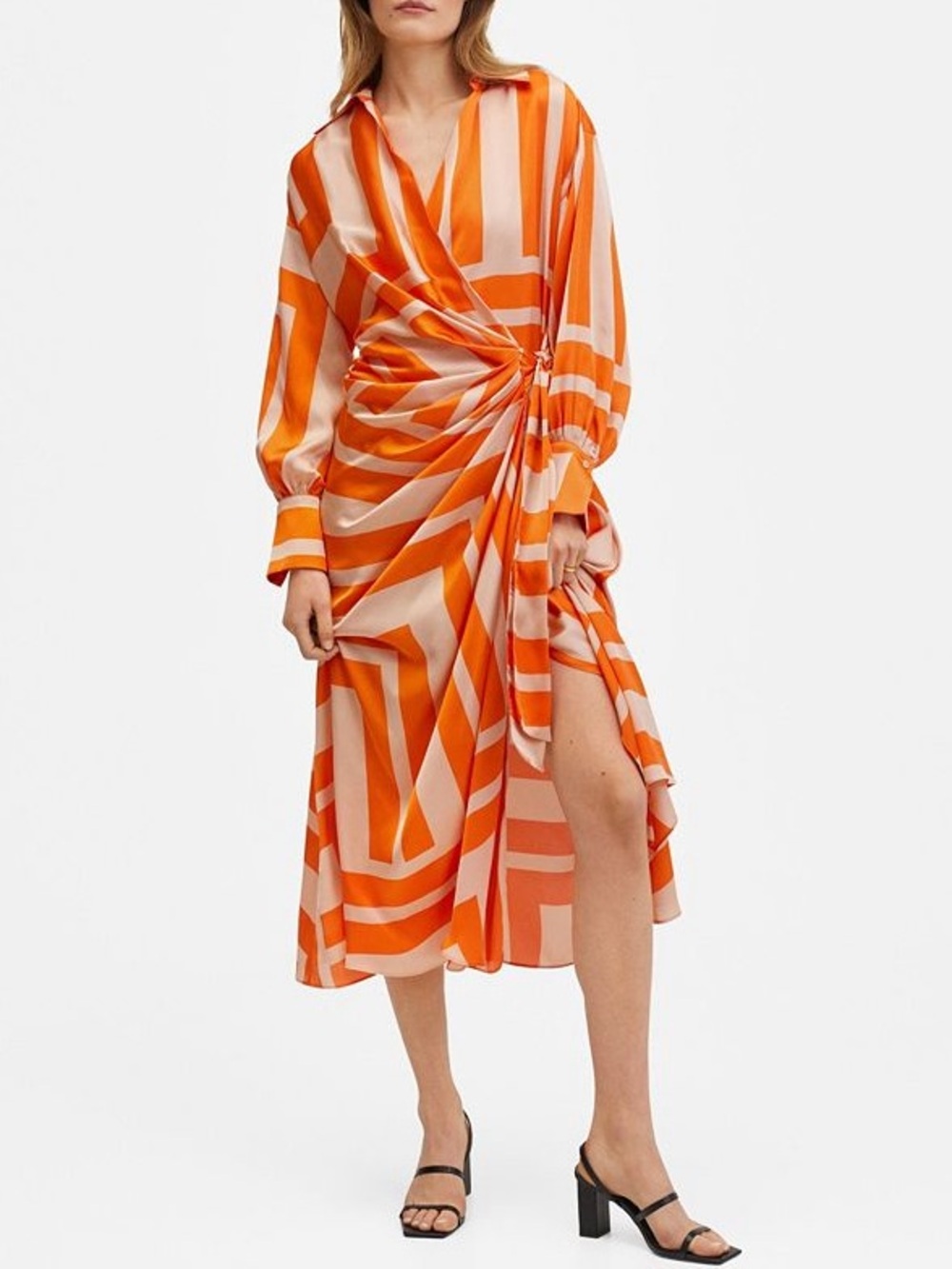 Mango Orange stripes dress
